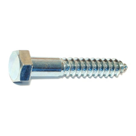 Midwest Fastener Lag Screw, 1/2 in, 3 in, Steel, Zinc Plated Hex Hex Drive, 50 PK 01332